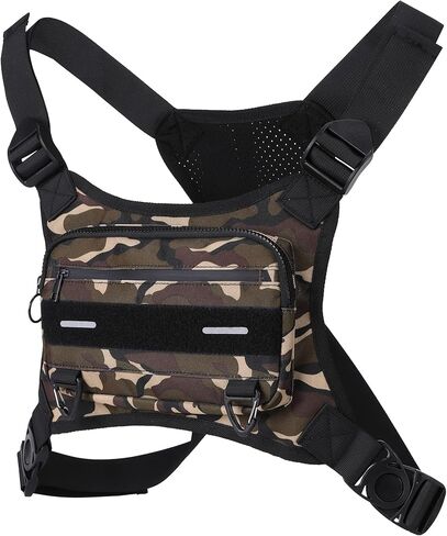 حقيبة صدر للجري في الهواء الطلق من أوبيج للرجال مع مساحة تخزين إضافية، حقيبة صدر رياضية مقاومة للماء، حقائب خصر خفيفة الوزن للجري للتدريبات وركوب الدراجات والمشي لمسافات طويلة (أسود) in Kuwait