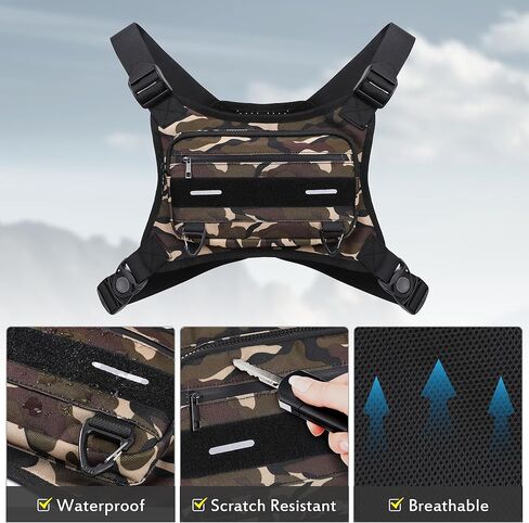 حقيبة صدر للجري في الهواء الطلق من أوبيج للرجال مع مساحة تخزين إضافية، حقيبة صدر رياضية مقاومة للماء، حقائب خصر خفيفة الوزن للجري للتدريبات وركوب الدراجات والمشي لمسافات طويلة (أسود) in Kuwait