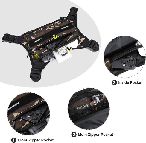 حقيبة صدر للجري في الهواء الطلق من أوبيج للرجال مع مساحة تخزين إضافية، حقيبة صدر رياضية مقاومة للماء، حقائب خصر خفيفة الوزن للجري للتدريبات وركوب الدراجات والمشي لمسافات طويلة (أسود) in Kuwait