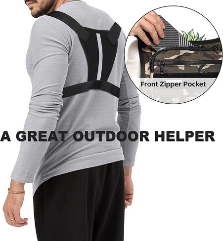 حقيبة صدر للجري في الهواء الطلق من أوبيج للرجال مع مساحة تخزين إضافية، حقيبة صدر رياضية مقاومة للماء، حقائب خصر خفيفة الوزن للجري للتدريبات وركوب الدراجات والمشي لمسافات طويلة (أسود) in Kuwait