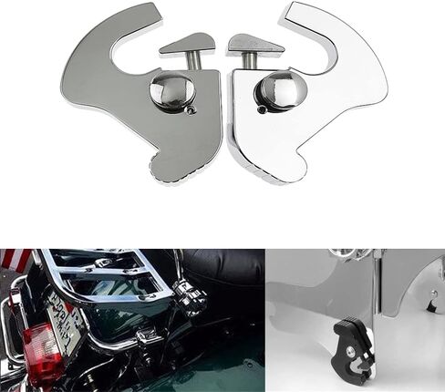 رف أمتعة دوار سيسي قابل للفصل للدراجة النارية، مشبك مزلاج مناسب لدراجة Harley Sportster XL Touring Road King Street Glide Electra Glide Road Glide (أسود) in Kuwait