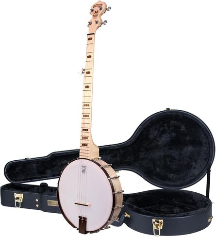 سلسلة Deering Goodtime DECO Openback Banjo 1920's Art Deco Inlay مع مجموعة حافظة صلبة من Instrument Alley - صنع في الولايات المتحدة الأمريكية in Kuwait