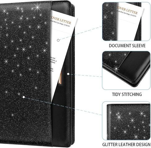 Padfolio/Resume Portfolio Folder for Women Men, WAVEYU Cute Chic Padfolio Cover Folder, Conference/Legal Document Organizer with Letter/A4 Size Clipboard, Document Sleeve, White Flower in Kuwait