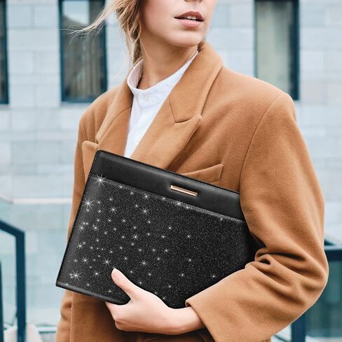Padfolio/Resume Portfolio Folder for Women Men, WAVEYU Cute Chic Padfolio Cover Folder, Conference/Legal Document Organizer with Letter/A4 Size Clipboard, Document Sleeve, White Flower in Kuwait