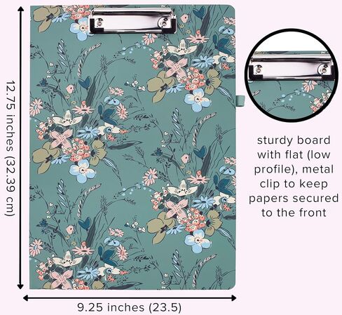 Vera Bradley Clipboard Folio with Refillable Lined Notepad, Padfolio with Interior Pocket and Pen Loop, Sunlit Garden Greek Sage in Saudi Arabia