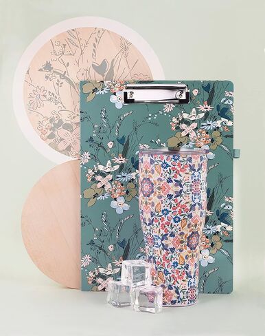 Vera Bradley Clipboard Folio with Refillable Lined Notepad, Padfolio with Interior Pocket and Pen Loop, Sunlit Garden Greek Sage in Saudi Arabia