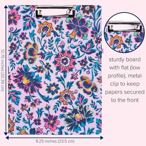 Vera Bradley Clipboard Folio with Refillable Lined Notepad, Padfolio with Interior Pocket and Pen Loop, Sunlit Garden Greek Sage in Saudi Arabia