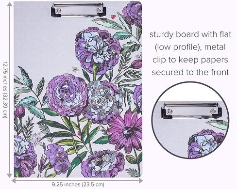 Vera Bradley Clipboard Folio with Refillable Lined Notepad, Padfolio with Interior Pocket and Pen Loop, Sunlit Garden Greek Sage in Saudi Arabia