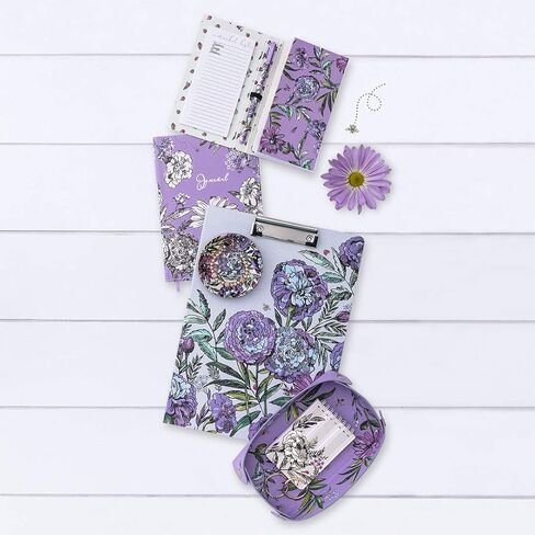 Vera Bradley Clipboard Folio with Refillable Lined Notepad, Padfolio with Interior Pocket and Pen Loop, Sunlit Garden Greek Sage in Saudi Arabia