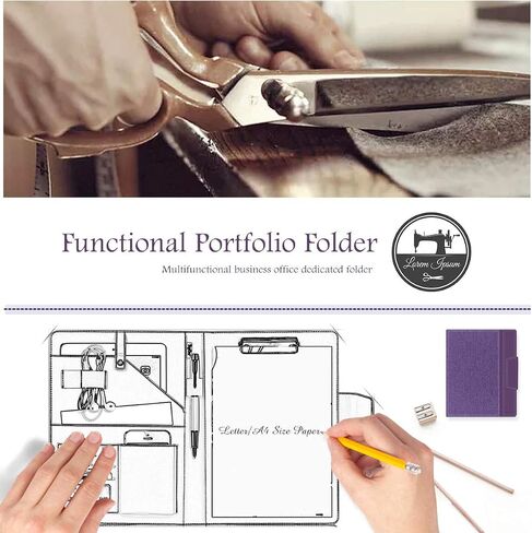 Toplive Portfolio Case Padfolio، منظم مستندات الأعمال التنفيذية مع حافظة بحجم الحروف، حامل بطاقة العمل، حافظة الكمبيوتر اللوحي، لمؤتمر مكتب مدرسة الأعمال، أرجواني in Kuwait
