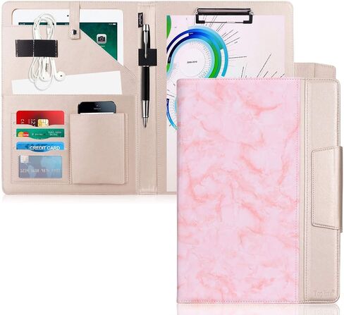 Toplive Portfolio Case Padfolio، منظم مستندات الأعمال التنفيذية مع حافظة بحجم الحروف، حامل بطاقة العمل، حافظة الكمبيوتر اللوحي، لمؤتمر مكتب مدرسة الأعمال، أرجواني in Kuwait
