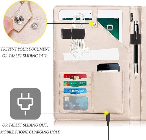 Toplive Portfolio Case Padfolio، منظم مستندات الأعمال التنفيذية مع حافظة بحجم الحروف، حامل بطاقة العمل، حافظة الكمبيوتر اللوحي، لمؤتمر مكتب مدرسة الأعمال، أرجواني in Kuwait