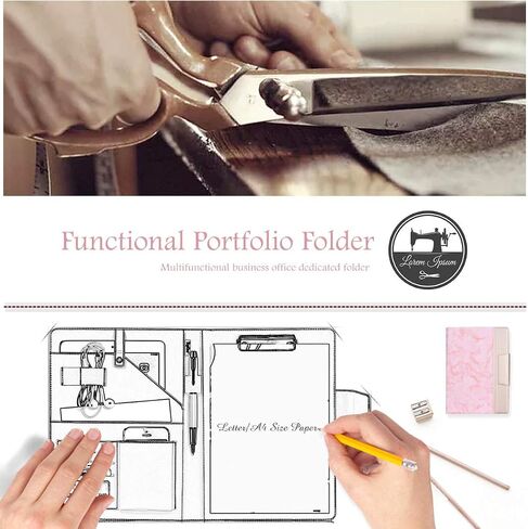 Toplive Portfolio Case Padfolio، منظم مستندات الأعمال التنفيذية مع حافظة بحجم الحروف، حامل بطاقة العمل، حافظة الكمبيوتر اللوحي، لمؤتمر مكتب مدرسة الأعمال، أرجواني in Kuwait