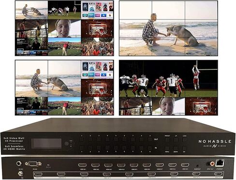 وحدة تحكم جدار الفيديو 3x3 4K مع 9 مدخلات 9 مخرجات (9x9) 4x2 2x4 2x3 3x2 2x2 معالج مصفوفة HDMI مصفوفة HD Splicer Splitter أربعة شاشات مدخلات متعددة 1x5 1x6 1x7 1x8 8x1 7x1 6x1 5x1 in Kuwait