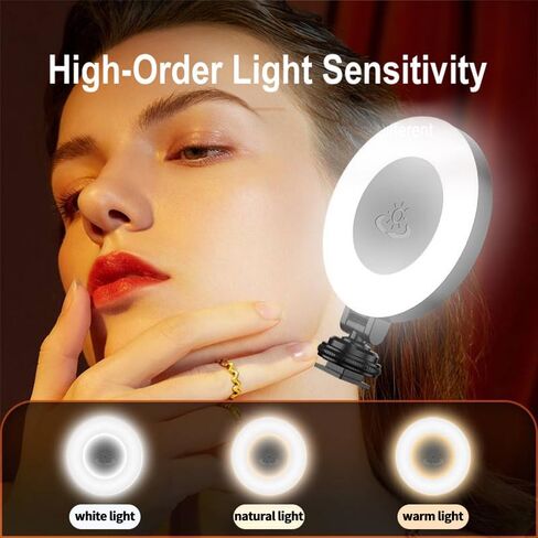 Joyful Clip on Ring Light, Selfie Light, LED Rechargeable Clip Fill Video Light Adjusted 3 Light Modes Selfie Ring Light for Phone, iPad, Camera, Laptop, 360° Rotation Phone Light for Selfie, Makeup in Saudi Arabia