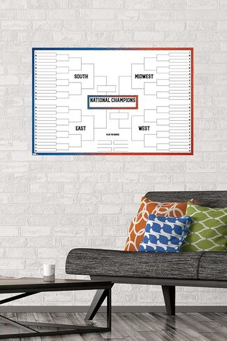Trends International Collegiate - ملصق حائط 68 Team Bracket، 22.37 بوصة × 34.00 بوصة، نسخة غير مؤطرة in Kuwait