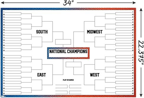 Trends International Collegiate - ملصق حائط 68 Team Bracket، 22.37 بوصة × 34.00 بوصة، نسخة غير مؤطرة in Kuwait