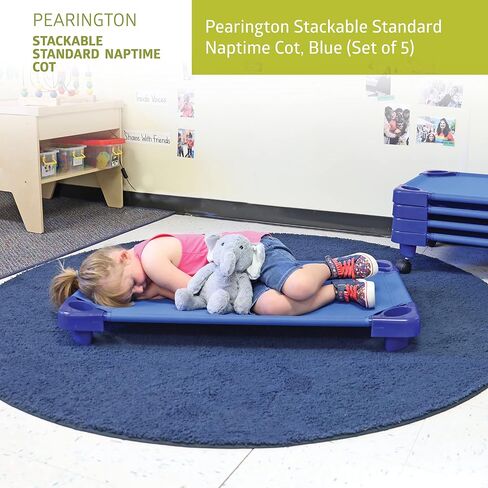 Pearington Stackable Toddler Naptime Cot, Red (Set of 5) in Saudi Arabia