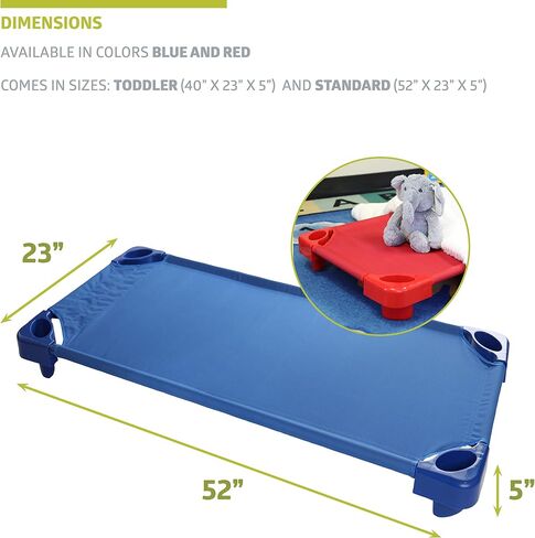Pearington Stackable Toddler Naptime Cot, Red (Set of 5) in Saudi Arabia
