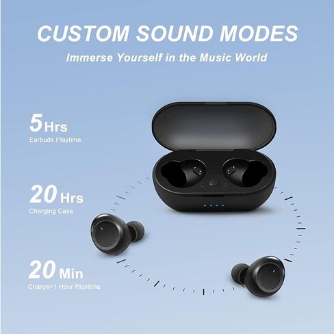 Wireless Earbuds Bluetooth in Ear Light-Weight Headphones Built-in Mic, IP7 Waterproof, Immersive Premium Sound Long Distance Connection Headset Speaker with Charging Case, for Sport,and Running in Kuwait