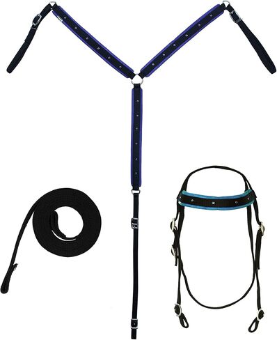 Premium Synthetic Horse Tack Set with Headstall Breast Collar and Reins - Full and Cob - Multiple Color Equine Tack Set in Saudi Arabia
