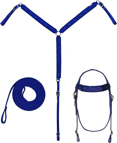 Premium Synthetic Horse Tack Set with Headstall Breast Collar and Reins - Full and Cob - Multiple Color Equine Tack Set in Saudi Arabia