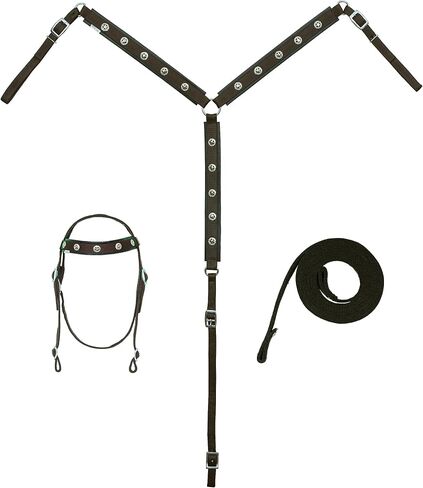 Premium Synthetic Horse Tack Set with Headstall Breast Collar and Reins - Full and Cob - Multiple Color Equine Tack Set in Saudi Arabia