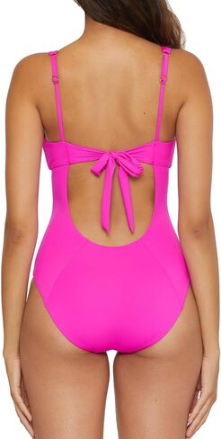 BECCA Women's Standard Color Code V-Wire One Piece Swimsuit, Plunge Neck, Bathing Suits in Saudi Arabia