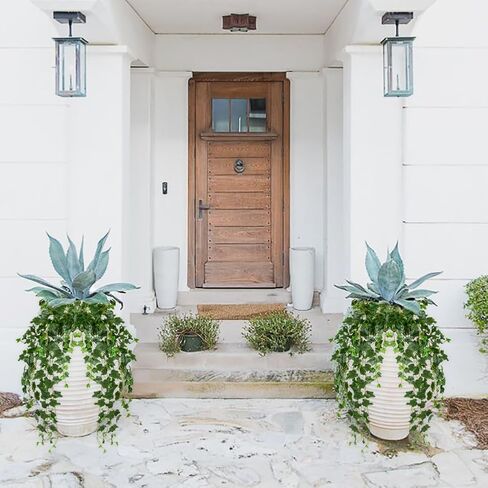 Hollyone 2pcs Artificial Hanging Plants 35.4" Fake Ivy Vine Faux Ivy Leaves Fire and UV Resistant Hanging Plant Wall Greenery for House Room Patio Indoor Outdoor Home Shelf Office Wedding Decor in Saudi Arabia