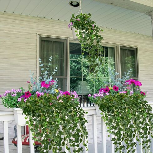 Hollyone 2pcs Artificial Hanging Plants 35.4" Fake Ivy Vine Faux Ivy Leaves Fire and UV Resistant Hanging Plant Wall Greenery for House Room Patio Indoor Outdoor Home Shelf Office Wedding Decor in Saudi Arabia