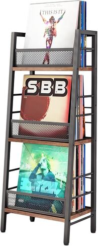 حامل تخزين سجل الفينيل، حامل سجل، رف تخزين صغير لمنظم سجل الفينيل، رف تخزين متعدد الوظائف للألبومات والكتب والسجلات وملف المجلات والمستندات in Kuwait