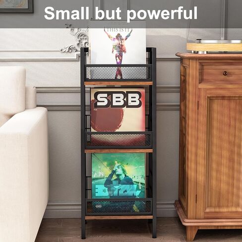 حامل تخزين سجل الفينيل، حامل سجل، رف تخزين صغير لمنظم سجل الفينيل، رف تخزين متعدد الوظائف للألبومات والكتب والسجلات وملف المجلات والمستندات in Kuwait