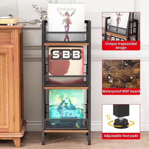 حامل تخزين سجل الفينيل، حامل سجل، رف تخزين صغير لمنظم سجل الفينيل، رف تخزين متعدد الوظائف للألبومات والكتب والسجلات وملف المجلات والمستندات in Kuwait