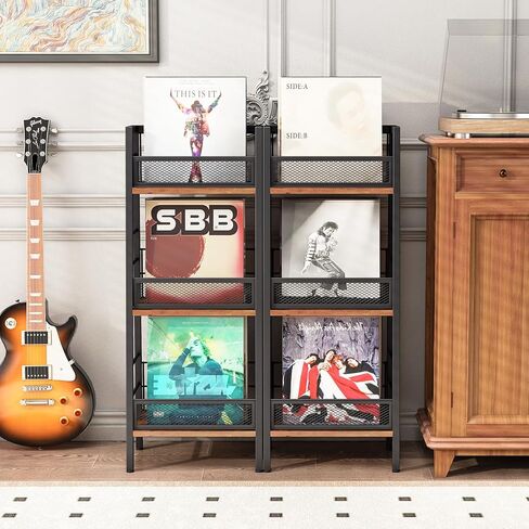 حامل تخزين سجل الفينيل، حامل سجل، رف تخزين صغير لمنظم سجل الفينيل، رف تخزين متعدد الوظائف للألبومات والكتب والسجلات وملف المجلات والمستندات in Kuwait