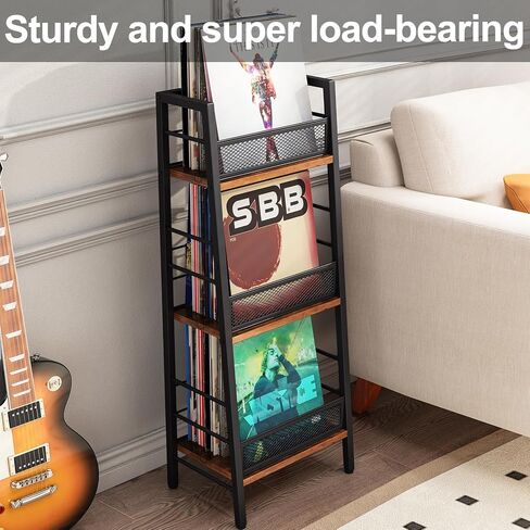 حامل تخزين سجل الفينيل، حامل سجل، رف تخزين صغير لمنظم سجل الفينيل، رف تخزين متعدد الوظائف للألبومات والكتب والسجلات وملف المجلات والمستندات in Kuwait