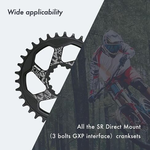 DJC Bike Chainring Direct Mount 6mm Offset Round Oval Chainring for Sram GXP Interface Crankset Aluminum Lightweight 30 32 34 36 38 Tooth in Saudi Arabia