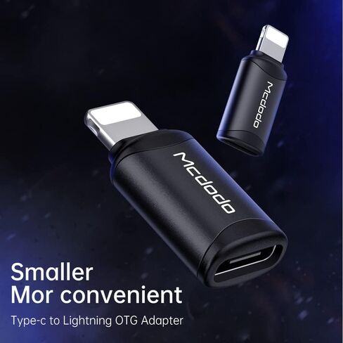 mcdodo USB-C Adapter Lightning Female to USB Type C Male Connector,i OS Lightning Cable Becomes Type-C Cable Compatible iPhone 15 Series,iPad,Galaxy S23 Support Fast Charging and Data Transfer,2 Pack in Saudi Arabia