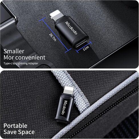 mcdodo USB-C Adapter Lightning Female to USB Type C Male Connector,i OS Lightning Cable Becomes Type-C Cable Compatible iPhone 15 Series,iPad,Galaxy S23 Support Fast Charging and Data Transfer,2 Pack in Saudi Arabia