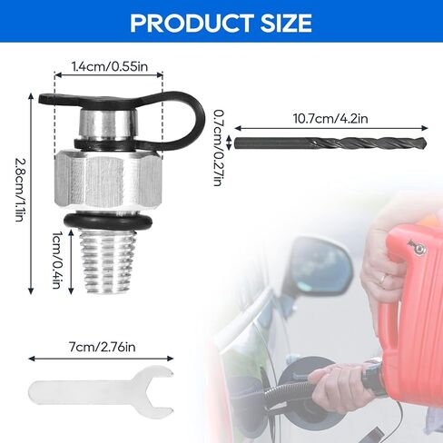 Gas Can Vent Caps, 4Pack Universal Gas Can Vent Kits with New Upgraded Lanyard-Attached Caps and Durable Stainless Steel Allow for Faster Flowing in Kuwait