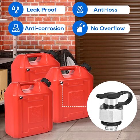 Gas Can Vent Caps, 4Pack Universal Gas Can Vent Kits with New Upgraded Lanyard-Attached Caps and Durable Stainless Steel Allow for Faster Flowing in Kuwait