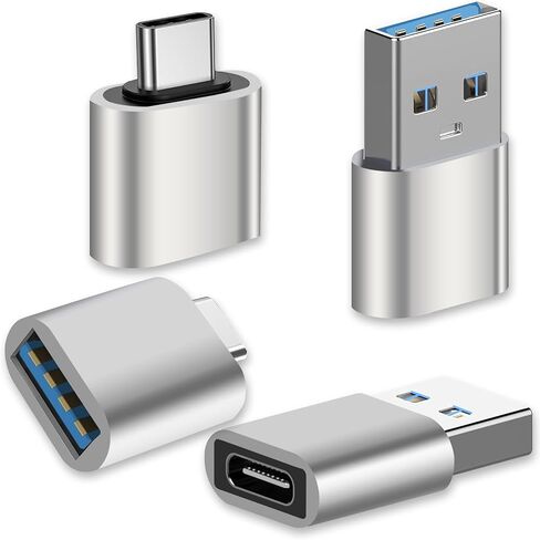 4 Pack-USB to USB C Adapter-3.0 OTG Converter,[2*USB-A to USB-C]&[2*USB-C to USB-A OTG Adapter] Thunderbolt 5.0 Gbps SuperSpeed Data Transfer & Fast Charging Compatible with iPhone 15 14 13 Pro in Saudi Arabia