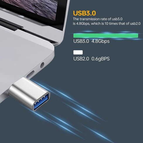 4 Pack-USB to USB C Adapter-3.0 OTG Converter,[2*USB-A to USB-C]&[2*USB-C to USB-A OTG Adapter] Thunderbolt 5.0 Gbps SuperSpeed Data Transfer & Fast Charging Compatible with iPhone 15 14 13 Pro in Saudi Arabia