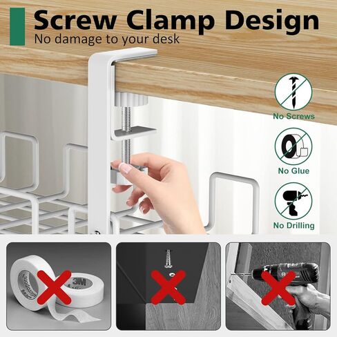 Under Desk Cable Management Tray, L 15.7''W 6.3'' No Drill Steel Desk Cable Organizers, Wire Management Tray Cable Management Rack, Desk Cable Tray Wire Organizer With Desk Cord Organizer in Kuwait