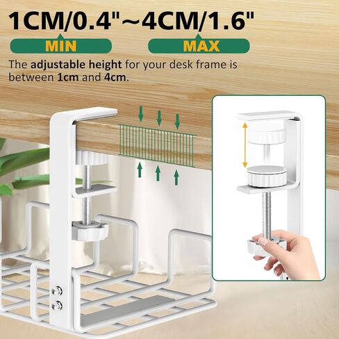 Under Desk Cable Management Tray, L 15.7''W 6.3'' No Drill Steel Desk Cable Organizers, Wire Management Tray Cable Management Rack, Desk Cable Tray Wire Organizer With Desk Cord Organizer in Kuwait