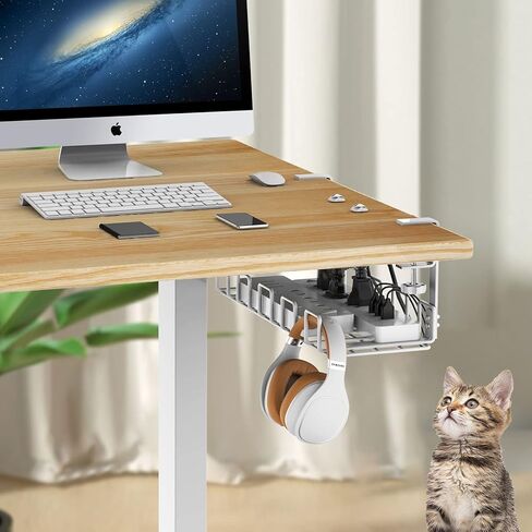 Under Desk Cable Management Tray, L 15.7''W 6.3'' No Drill Steel Desk Cable Organizers, Wire Management Tray Cable Management Rack, Desk Cable Tray Wire Organizer With Desk Cord Organizer in Kuwait