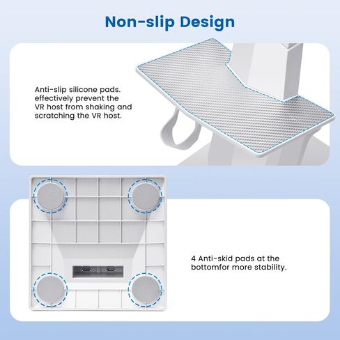 حامل VR متوافق مع Meta Quest 3/Meta Quest 2، وحامل عرض سماعة الرأس، ومحطة تثبيت وحدة التحكم، مع قاعدة أكثر استقرارًا وثقيلة، سهلة التركيب - أبيض in Kuwait