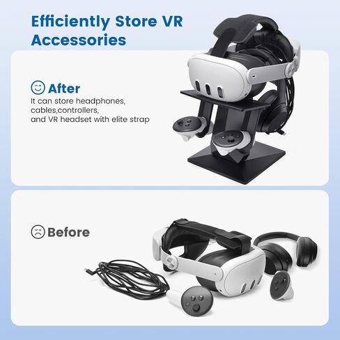 حامل VR متوافق مع Meta Quest 3/Meta Quest 2، وحامل عرض سماعة الرأس، ومحطة تثبيت وحدة التحكم، مع قاعدة أكثر استقرارًا وثقيلة، سهلة التركيب - أبيض in Saudi Arabia