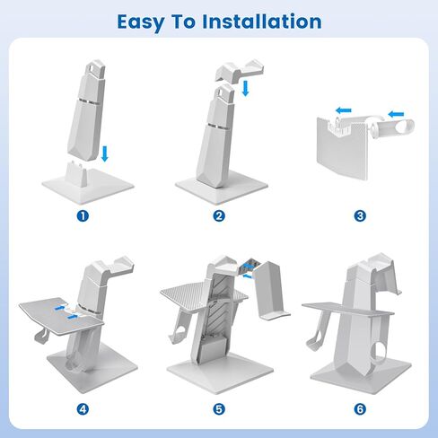 حامل VR متوافق مع Meta Quest 3/Meta Quest 2، وحامل عرض سماعة الرأس، ومحطة تثبيت وحدة التحكم، مع قاعدة أكثر استقرارًا وثقيلة، سهلة التركيب - أبيض in Kuwait