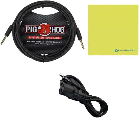 Fender Acoustic Guitar Amplifier 100-watt, Natural Blonde Bundle w/Pig Hog PCH10BK Black Woven Instrument Cable, Power Cable and Liquid Audio Polishing Cloth in Saudi Arabia