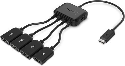 محول TUSITA Micro USB HUB مع الطاقة، 3 منافذ شحن OTG Host كابل محول متوافق مع Raspberry Pi 2 3 Pi Zero Android للهواتف الذكية اللوحية Samsung Galaxy HTC Sony Google LG/Linux in Saudi Arabia